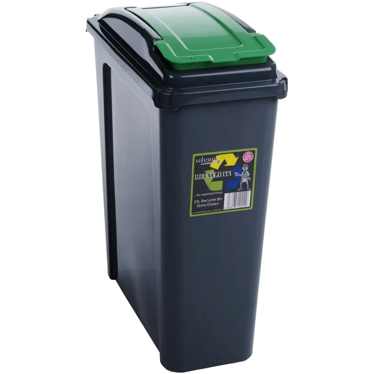 Wham Slimline Plastic Recycling Bin 25 Litres - Image 1
