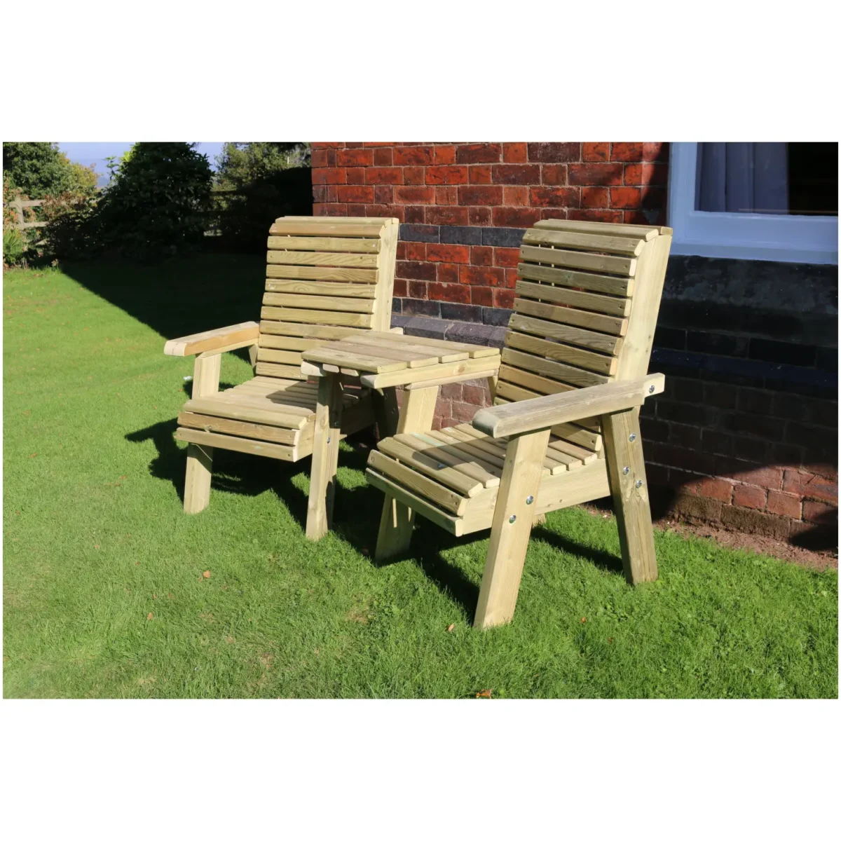 Ergonomic Scandinavian Redwood Companion Bench - Image 1