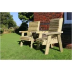 Ergonomic Scandinavian Redwood Companion Bench - Image 2